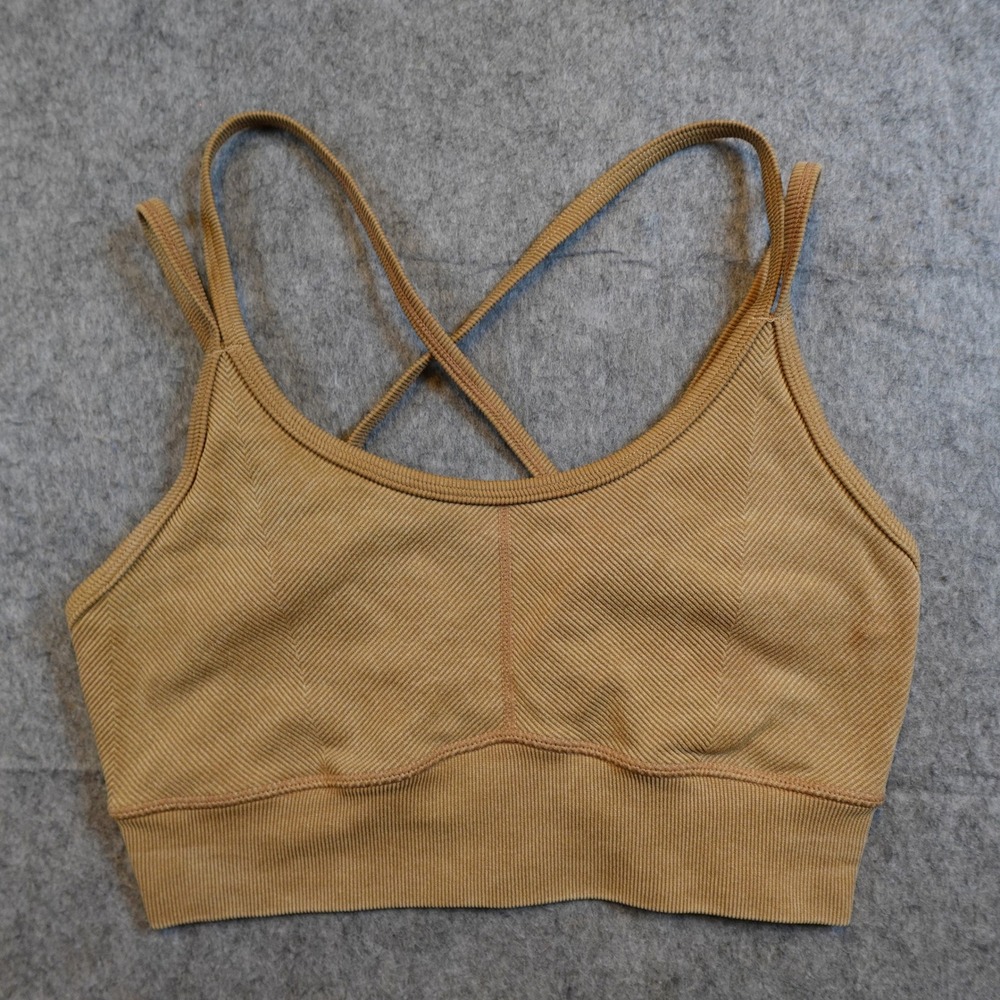 JoyLab Tan Crossback Ribbed Sports Bra